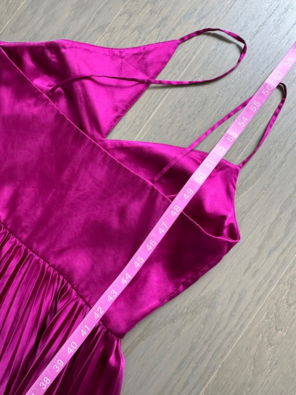 AMUR Khari One Shoulder Gown Satin Purple Pink Pleated Cut Out Dress - Size 6 - Picture 8 of 9